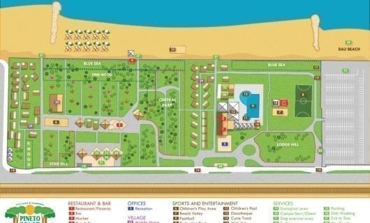 Plattegrond Pineto Beach Camping Village